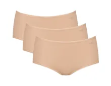 Sloggi Damen-Slip 3er Pack Pure Comfort Midi XS, nude