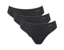 Sloggi Damen-Slip 3er Pack Pure Comfort Tai XS, schwarz