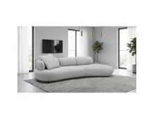 Sofa Calipso Stoff grau, Ottomane rechts