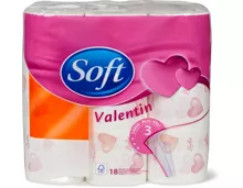 Soft Toilettenpapier mit Valentins-Sujet in Sonderpackung, FSC
