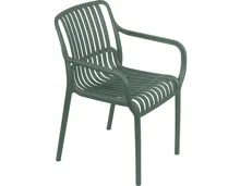 Stapelbarer Kunststoff Sessel Luise, oliv