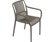 Stapelbarer Kunststoff Sessel Luise, taupe