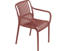 Stapelbarer Kunststoff Sessel Luise, terracotta