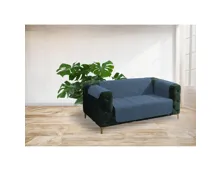 Steppdecke Sofaschutz 2 Personen blau