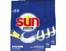 Sun Spülmaschinenpulver Classic Zitrone 3 x 55 Spülgänge