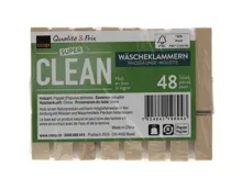 Super Clean Wäschklammern Holz, Fsc, 48 Stück