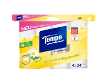Tempo Premium Toilettenpapier Kamille und Aloe Vera 4-lagig 24 Rollen