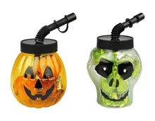 Trinkbecher Kürbis/Totenkopf