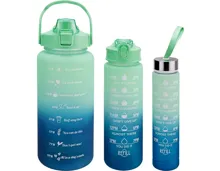 Trinkflaschen hellgrün, 3 Stück