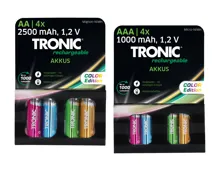 Tronic® Akkus AA/AAA, 4er-Set