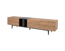 TV-Möbel Joe Dekor Eiche Artisan schwarz 195 x 48 x 37 cm