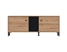 TV Möbel Skagen Dekor Artisan/schwarz 131 x 52 x 40 cm