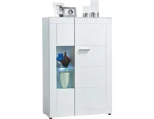 Vitrine Atlantis MDF weiss Hochglanz 90 x 137 x 40 cm