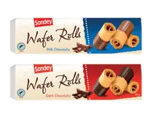 Waffelröllchen mit Schokolade