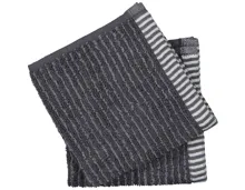 Waschlappen Frottee Streifen 30 x 30 cm, 2 Stück anthrazit
