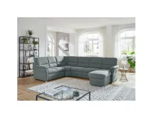 Wohnlandschaft Jena Stoff steel, Ottomane links