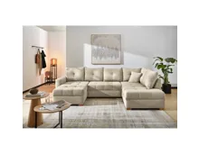 Wohnlandschaft Leon Stoff Cord greige