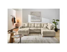 Wohnlandschaft Leon Stoff Cord greige