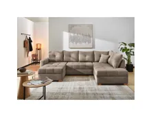 Wohnlandschaft Leon Stoff Cord taupe