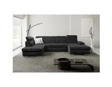 Wohnlandschaft Palma III Stoff anthrazit, Récamiere links