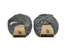 Wolle meliert 2er-Set, 2 x 50 g / Knäuel grau