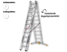 WORKZONE® Alu-Kombileiter, 3-teilig