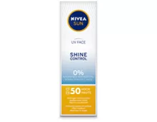 Z.B. Nivea Sun Face Shine Control, LSF 50, 50 ml 10.40 statt 14.90