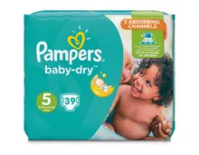 Z.B. Pampers Baby-Dry, Grösse 5, Junior, 3 x 39 Stück 33.60 statt 50.40