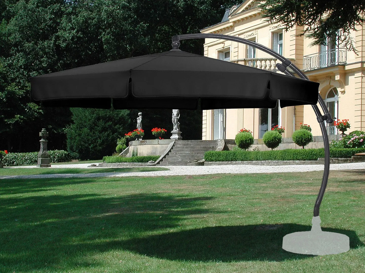 Sun Garden Ampelschirm Easy Sun 350 anthrazit/anthrazit mit Volant