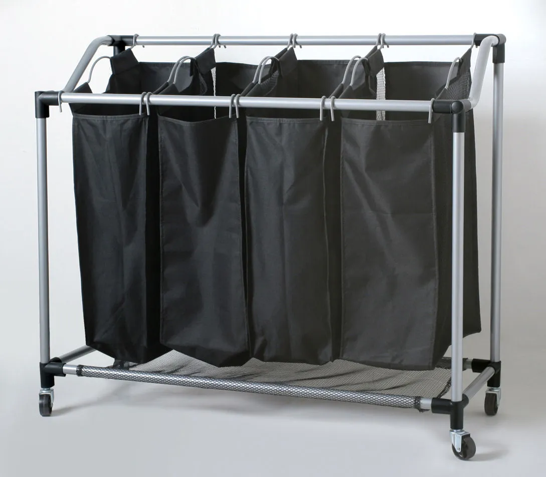 Wäschesortierer mit 4 Fächern – Wäschekorb – Wäschesammler - 37% Rabatt