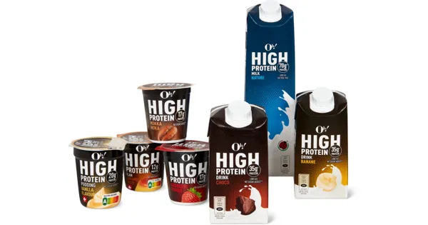 Alle Oh! High ProteinDrinks, Joghurts und Puddings 20 Rabatt