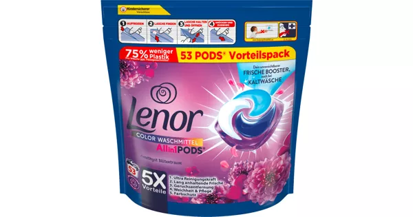 Lenor All in 1 Waschmittel Pods Amethyst Blütentraum 40 Rabatt