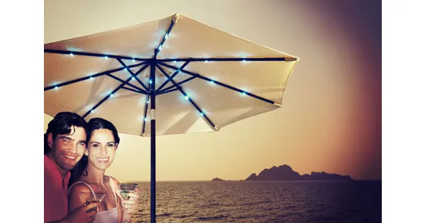 Sonnenschirm mit LED-Beleuchtung - 50% Rabatt - DeinDeal - ab 01.04.