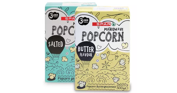 SPAR Microwave Popcorn Salted / Butter 25 Rabatt SPAR ab 15.02.