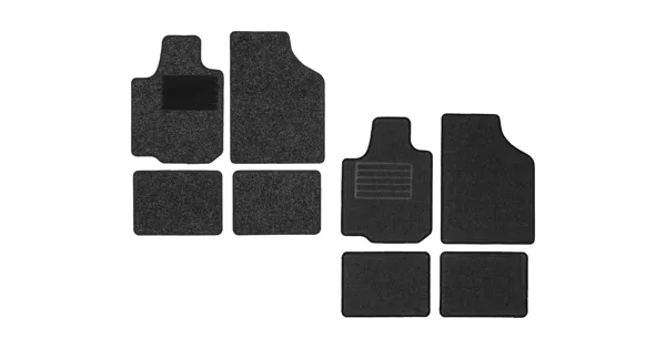 Walser Auto-Teppich Matrix - 4-tlg. Fußmatten-Set Schwarz
