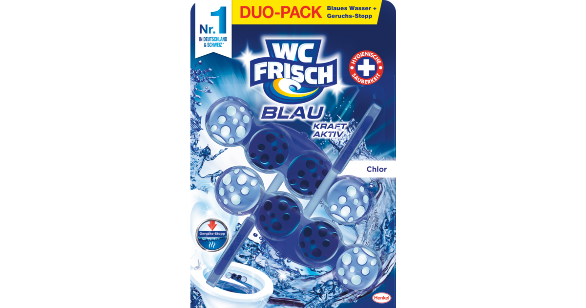 WC Frisch Duftspüler Blaukraft Aktiv Chlor Duo-Pack, 2 x 50 g