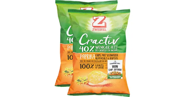 Zweifel Cractiv Chips Paprika 20 Rabatt Denner ab 12.06.2018